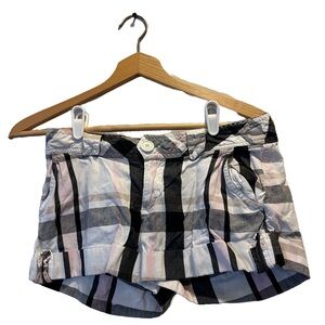 Vintage Y2K Roxy White Pink Grey Plaid Board Shorts Size 3 Juniors